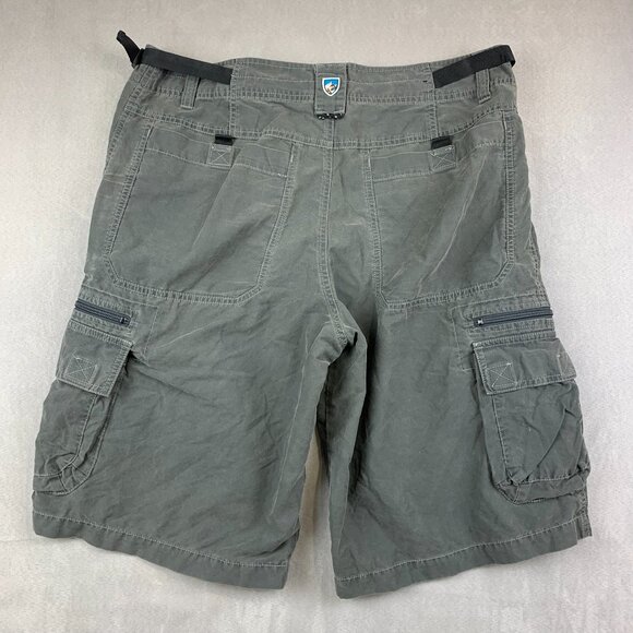 Kuhl Mens Shorts Large Gray Cargo Vintage Patina Dye Cotton Nylon Outdoor Hiking - Picture 14 of 15